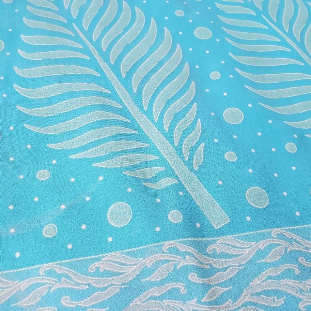 Large sky blue dupatta scarf fabric